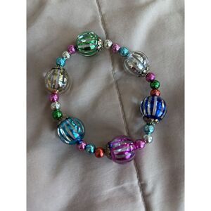 Metallic‎ Candy Bracelet Large Beads Are Glass Stretch, Colorful. 2757